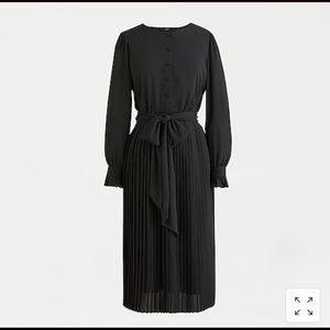 J Crew tie-front pleated black dress size 4